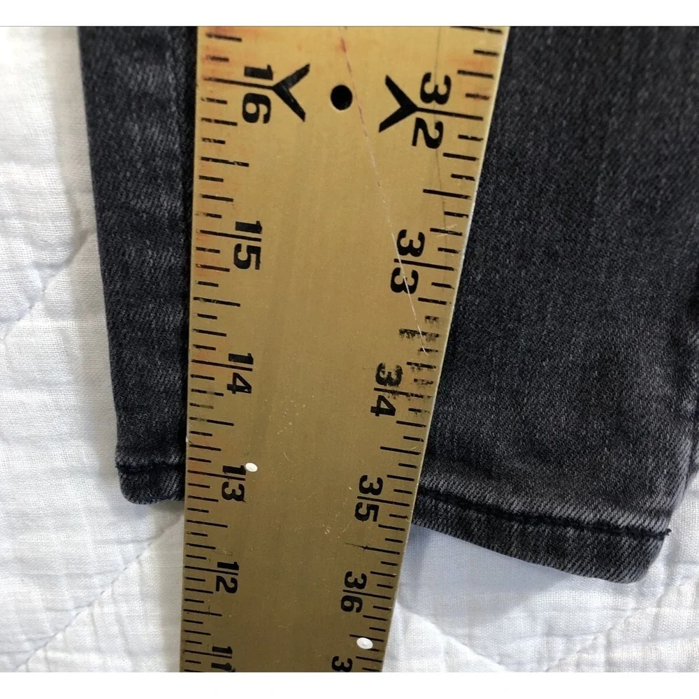 Vigoss Jeans Women's Size 25x27 Denim Black The Thompson Tomboy Distressed 26x27